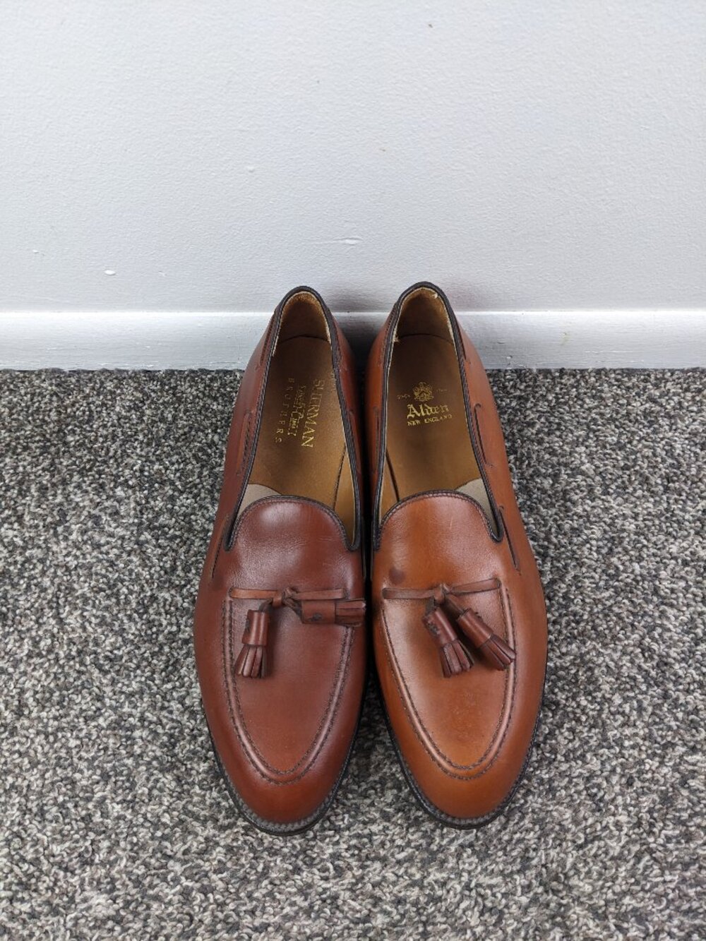 Alden Mens 11 B/D US 662 Brown Calfskin Tassel Loafers Dress Shoes